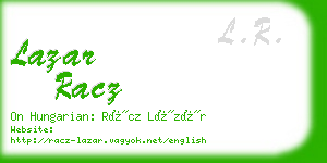 lazar racz business card